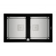 TEKA Fregadero  sobre encimera  DIAMOND NEGRO RS15 2C 86 2Ø V.AUTO. 115030017, Dos cubetas, Negro, acabado acero cristal, 80 c